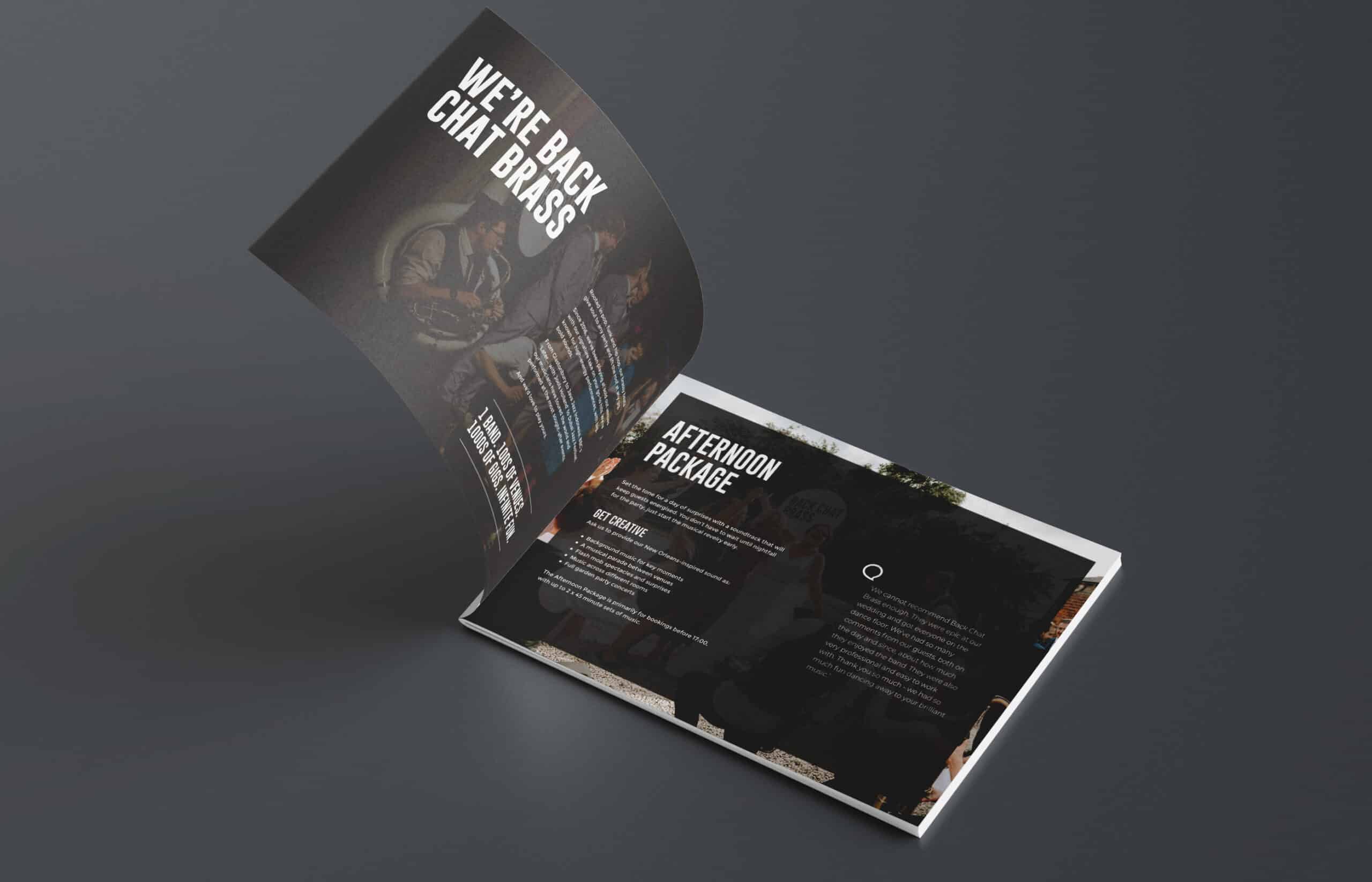 Brochure design for Back Chat Brass by Fuse4