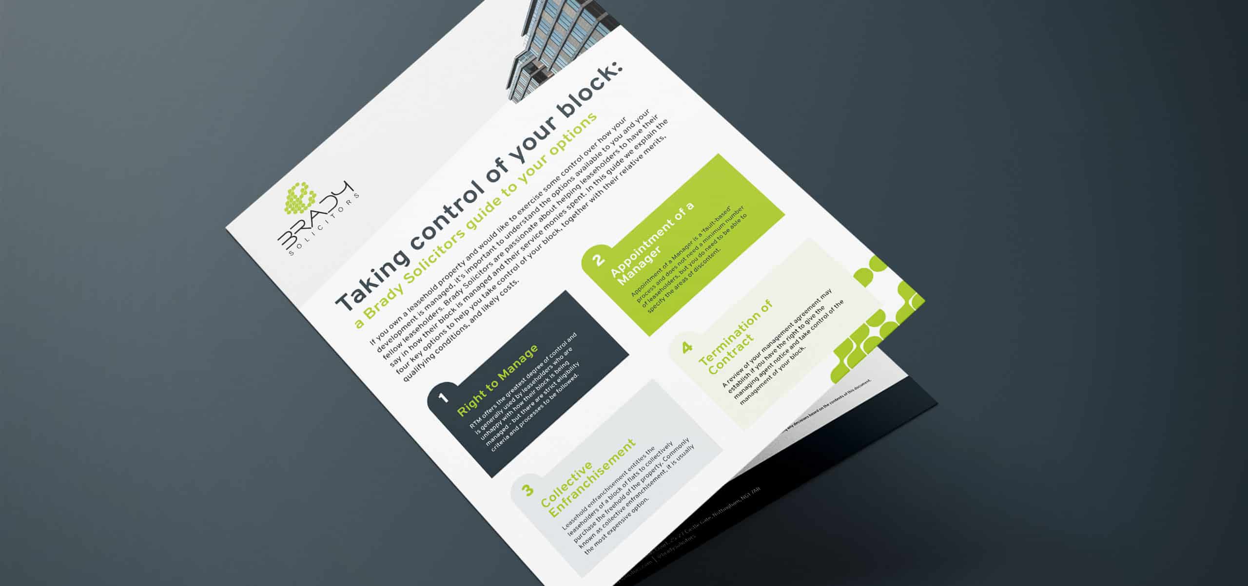 Leaflet design from Brady Solicitors by Fuse4